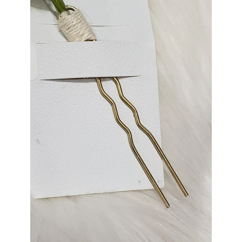 Take It Eazy Hair Pin Free People Daisy Wildflower Babys Breath Gold Tone Fork